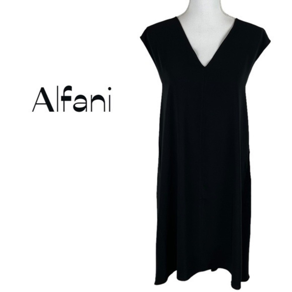 Alfani Black V-Neck Shift Dress